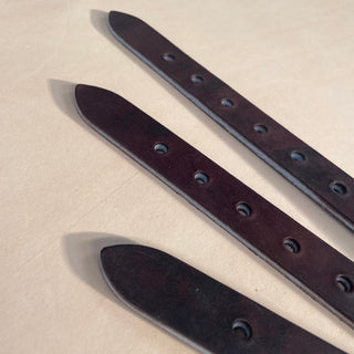set of 10 della stretched chocolate equestrian straps