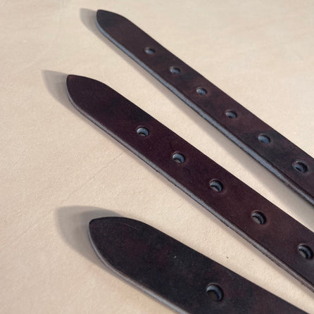 set of 10 della stretched chocolate equestrian straps