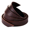 lanière de cuir demi dosset 220x4cm aniline niagara harnachement roulée chocolat