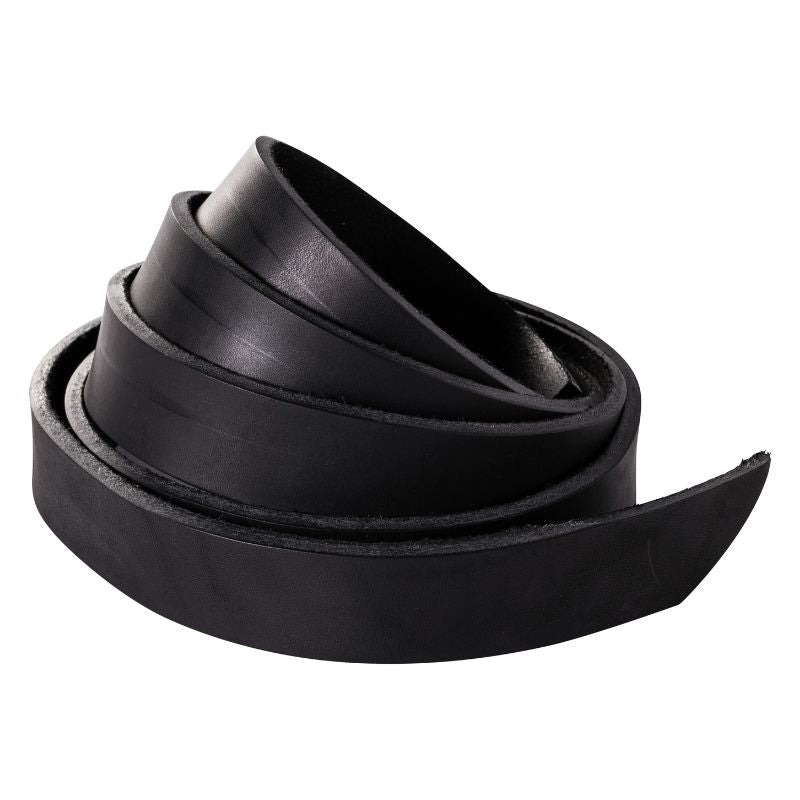 half-back strap 220x3cm aniline niagara harnessing rolled black