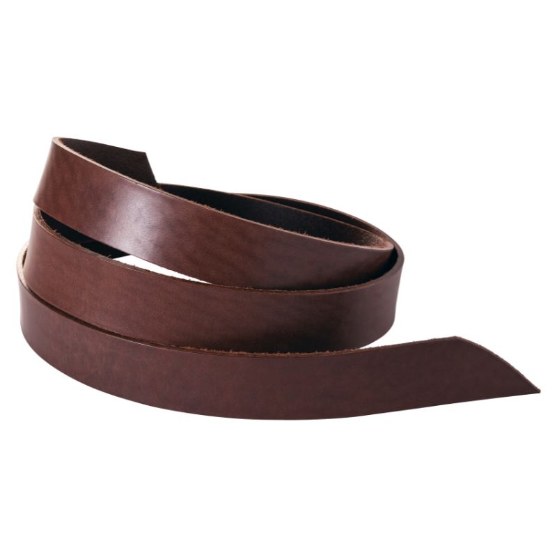    lanière de cuir demi dosset 220x4cm aniline niagara harnachement roulée havane