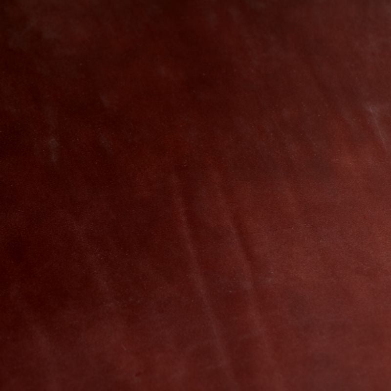 quarter of shoulder dyed pykara leather goods chocolate grain